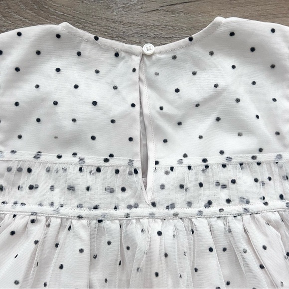 Crewcuts J. Crew Girls Tulle Party Holiday Dress Sz 8 Off White Black Polka Dots - Picture 10 of 10